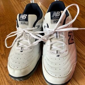 White and Blue New Balance 806 Sneakers